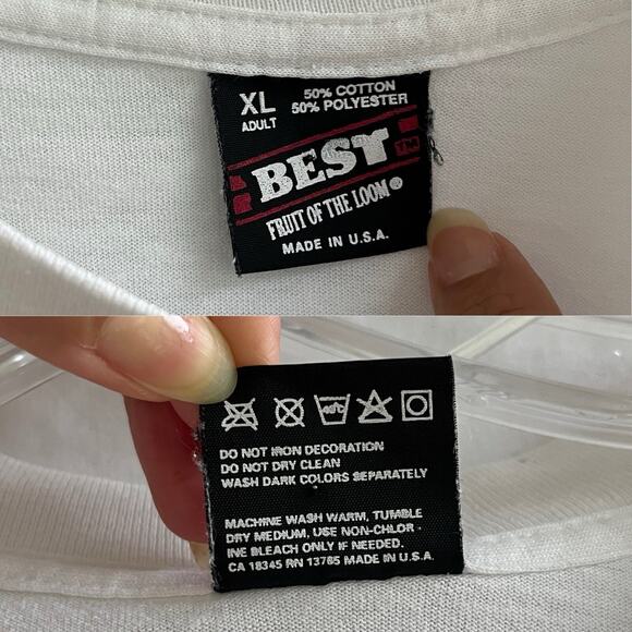 Vintage Best Fruit of the Loom single stitch graphic long sleeve tee white S: XL - Picture 2 of 9